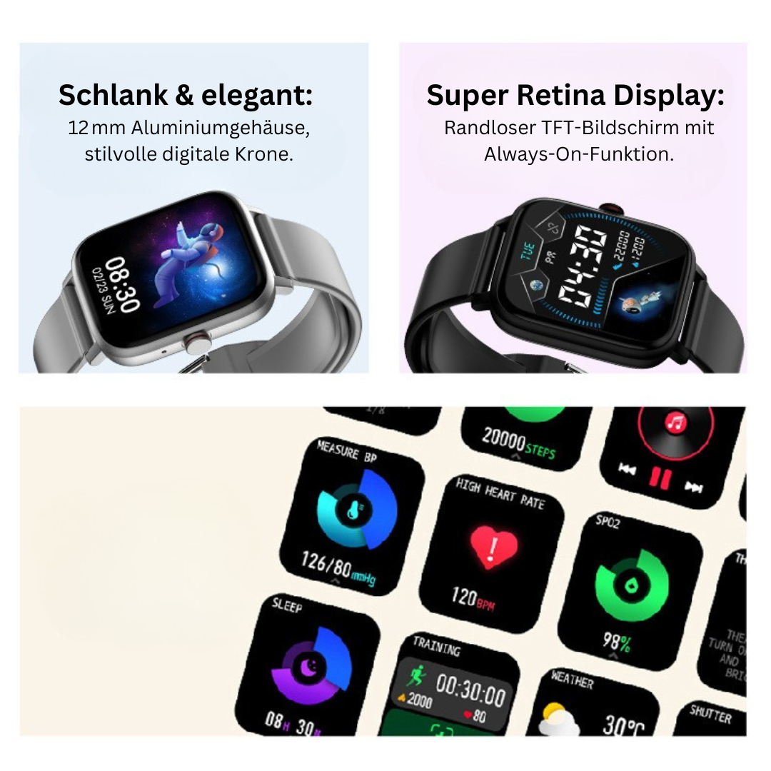 Multifunction Smartwatch |  "Titanium"