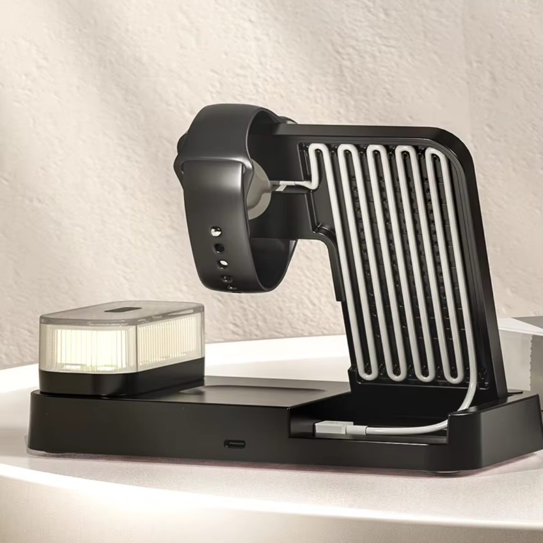 3-in-1 Alarm Clock, Charging Station & Night Light