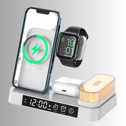 3-in-1 alarm clock, charging station & night light