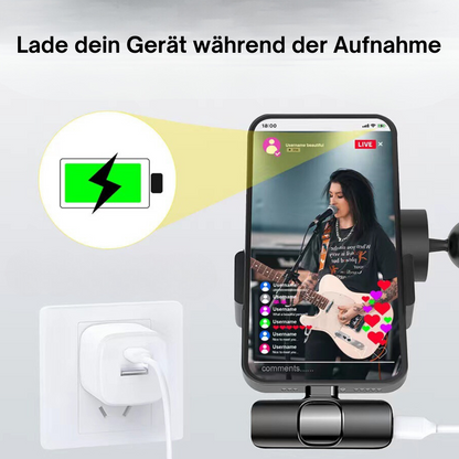 Wireless mini clip-on microphone for IOS & Android