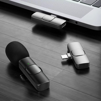 Wireless mini clip-on microphone for IOS & Android
