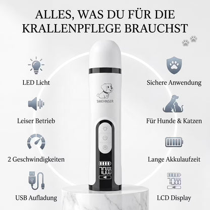 Electric claw trimmer with LED light for dogs and cats