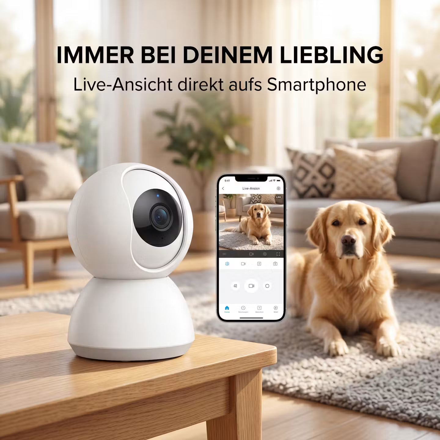 Echooria™ PetWatch Pro - Smart Wi-Fi Dog Camera with Night Vision & App Control