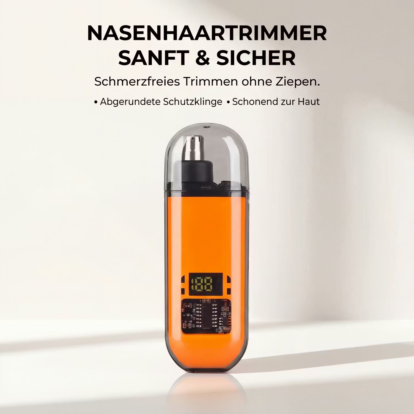 Nose hair trimmer with digital display