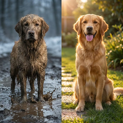 2-in-1 dog shower with shampoo dispenser