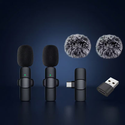 Wireless mini clip-on microphone for IOS & Android