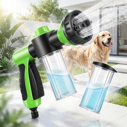 2-in-1 dog shower with shampoo dispenser