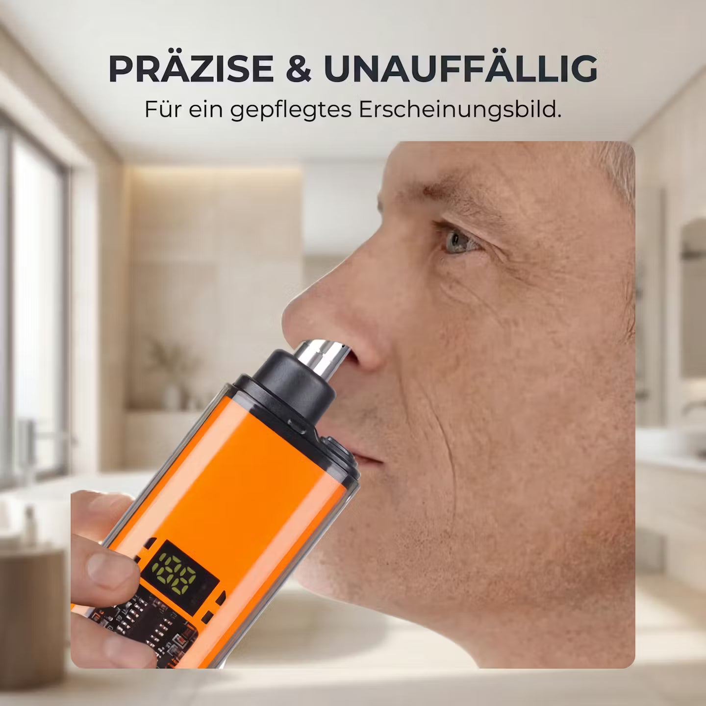 Nose hair trimmer with digital display