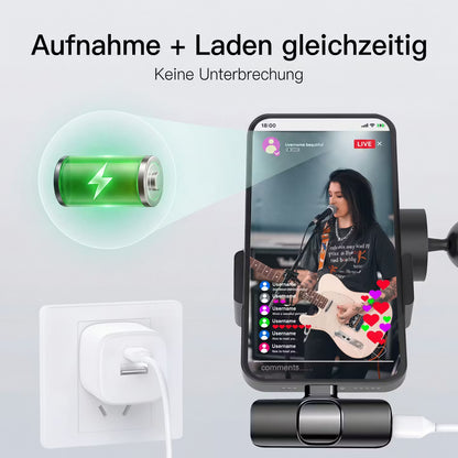Wireless mini clip-on microphone for IOS & Android