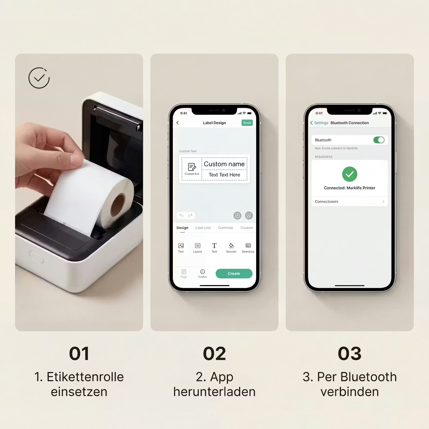 Portable Bluetooth label printer