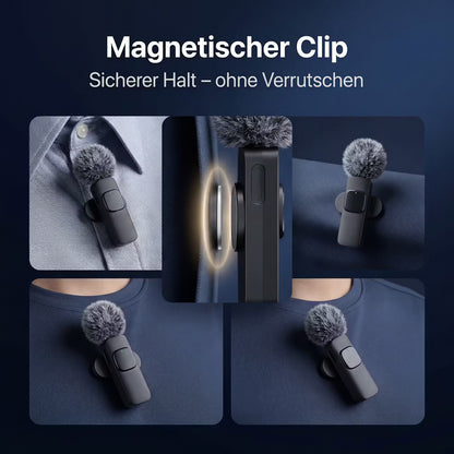 Wireless mini clip-on microphone for IOS & Android
