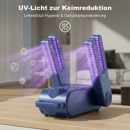 Foldable shoe  & boot dryer with UV sterilization & timer