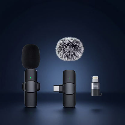 Wireless mini clip-on microphone for IOS & Android