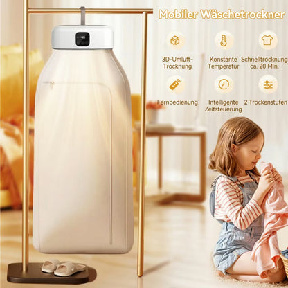 Portable tumble dryer with UV sterilization