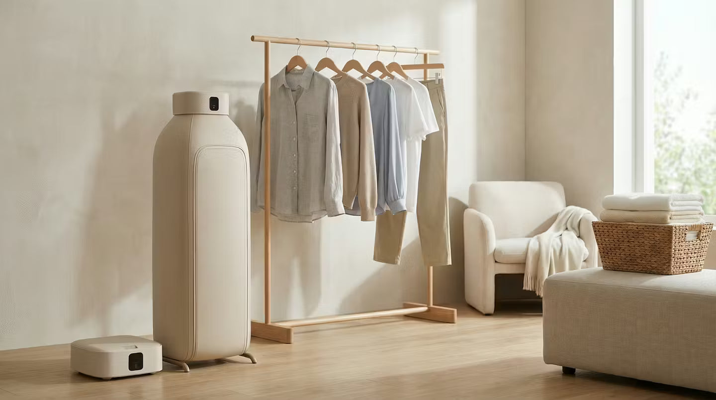 Portable tumble dryer with UV sterilization