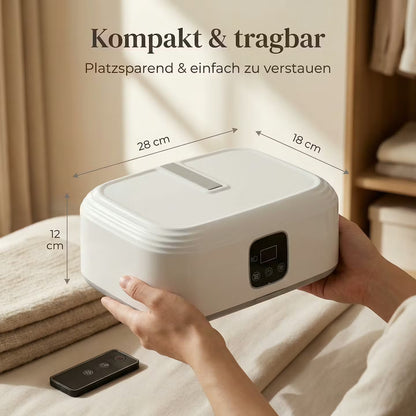 Portable tumble dryer with UV sterilization